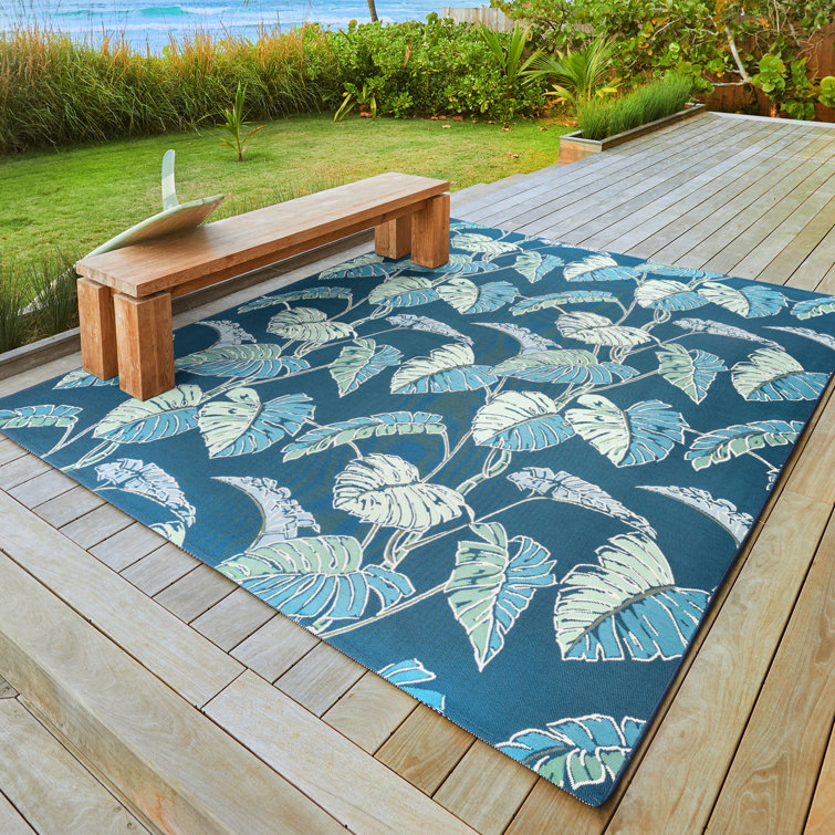 Gertmenian Reyn Spooner Kona Coast Kukui Blue/Green Tropical Leaf